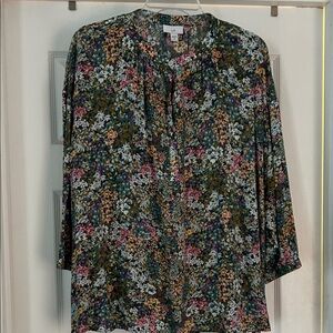 J. Jill Multicolor Floral Blouse